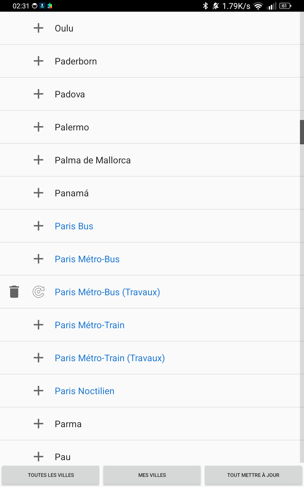 Liste des villes