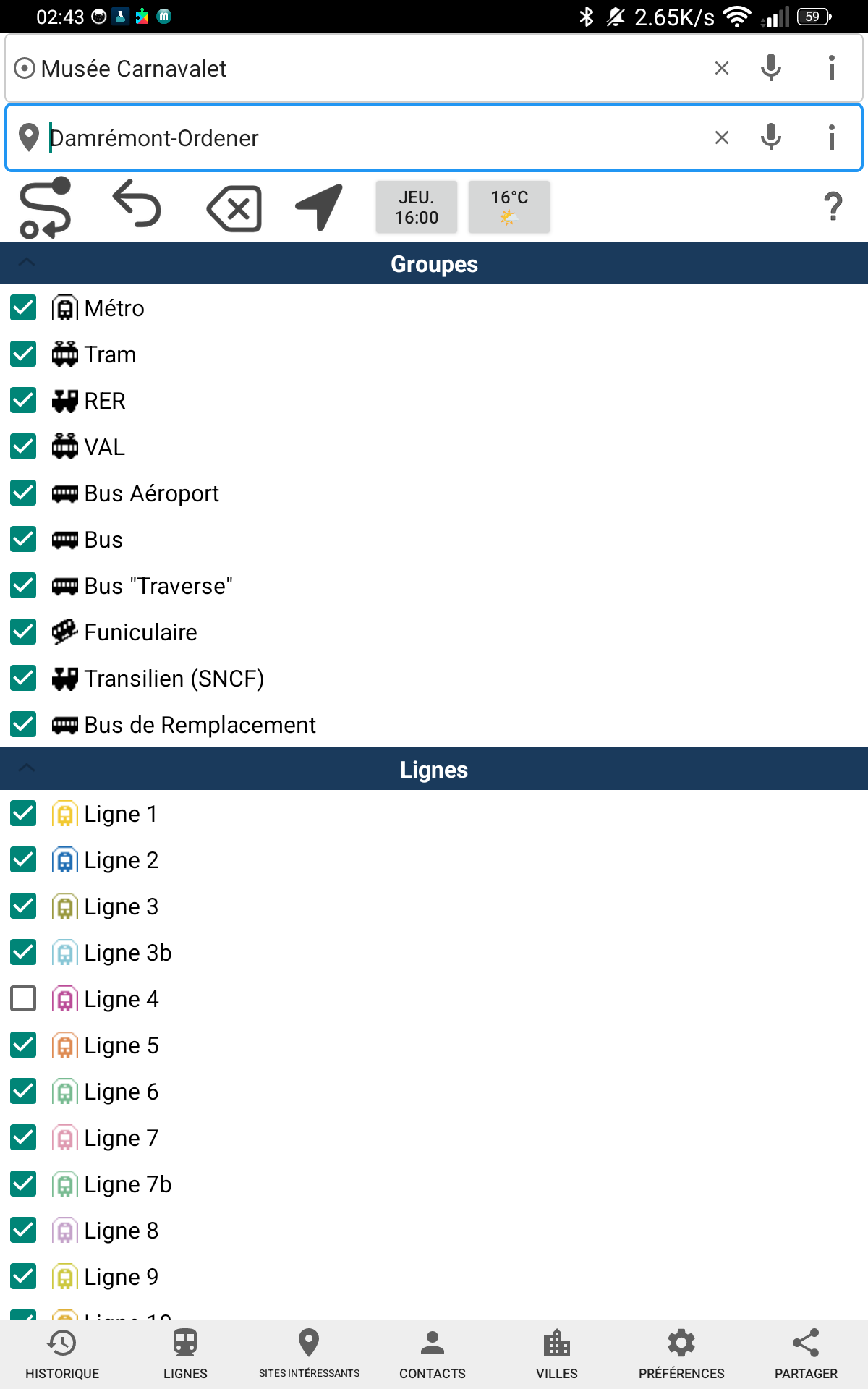 Ligne 4 décochée