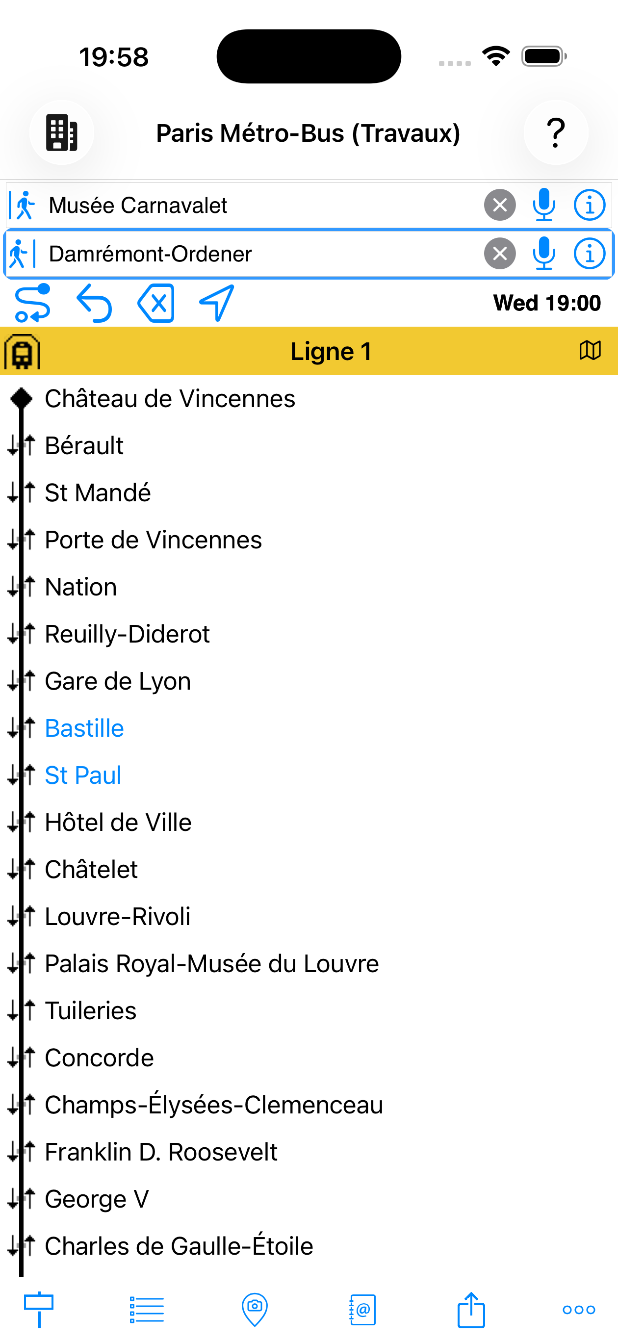 Arrêts Ligne 1